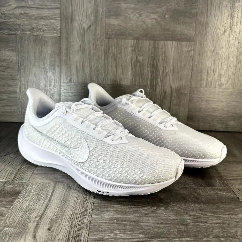Nike Power Flight Sneaker Womens 10 White Silver Running Athletic NEW FV6290-100